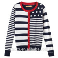 15STC6711 bamboo colorful striped sweater